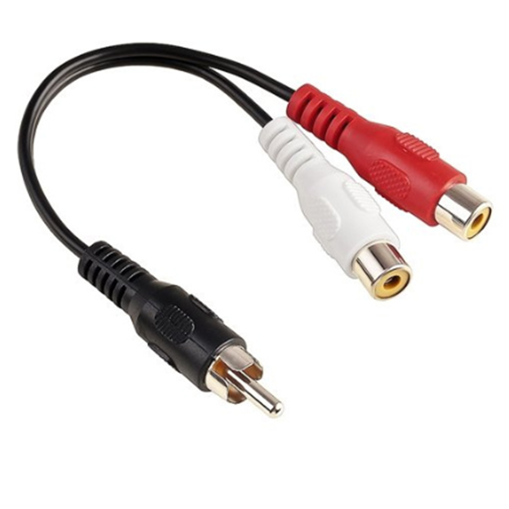1 RCA Male Mono To 2 RCA Femal - Audio Splitter Y ulasan dan harga