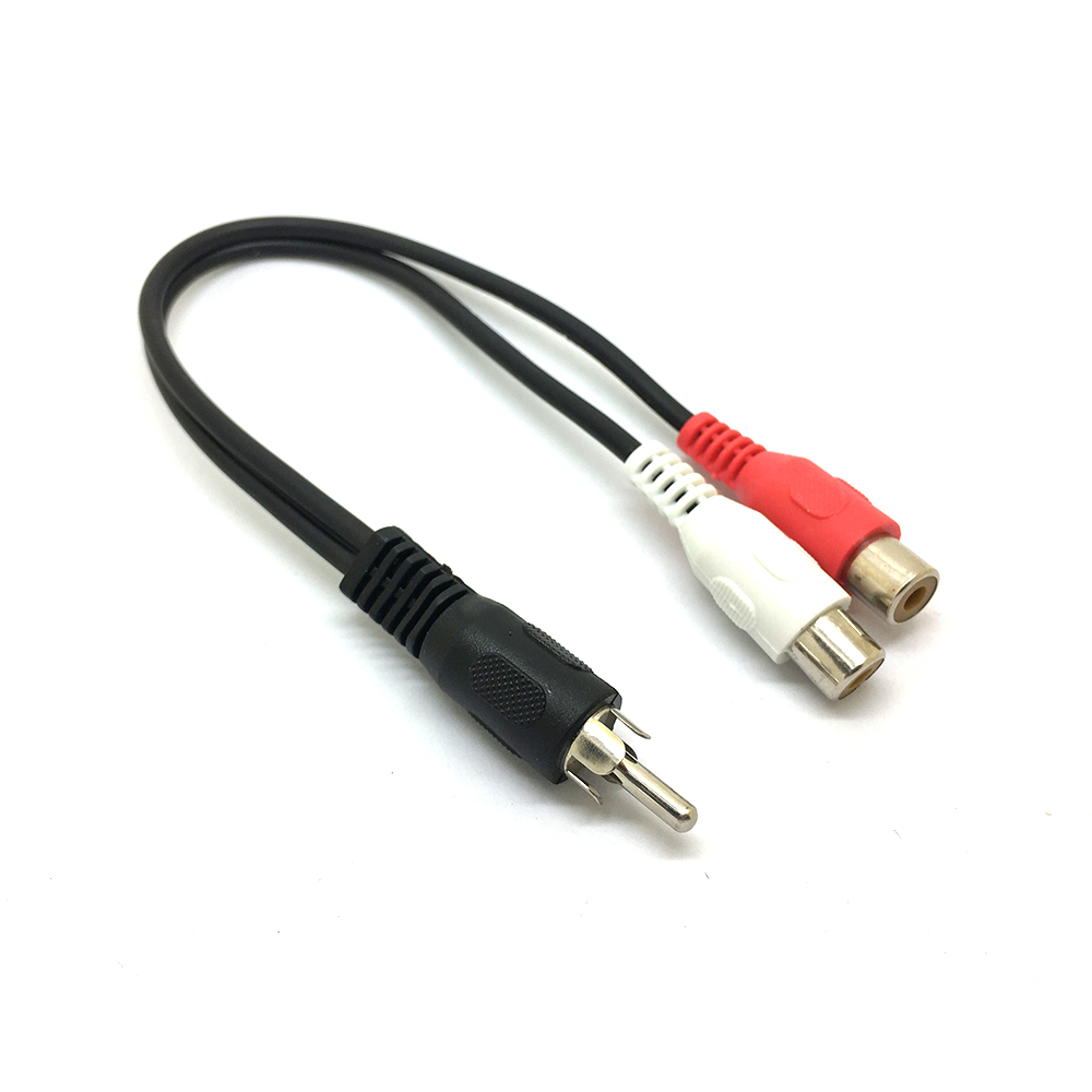 1 RCA Male Mono To 2 RCA Femal - Audio Splitter Y ulasan dan harga