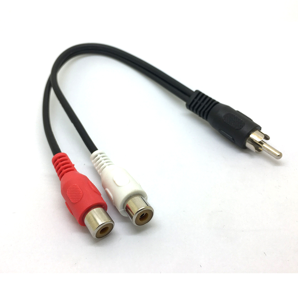 1 RCA Male Mono To 2 RCA Femal - Audio Splitter Y ulasan dan harga